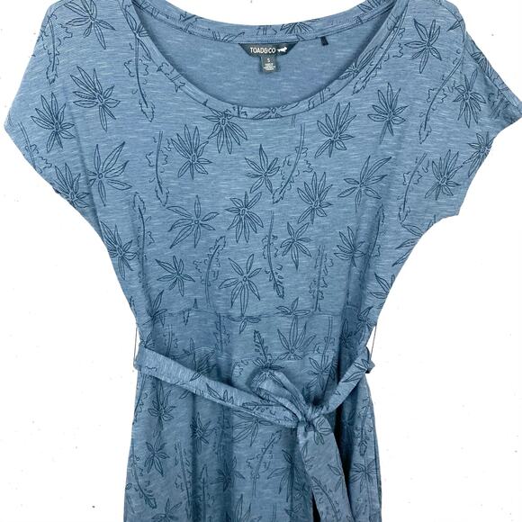 Toad&Co Womens Cue Wrap Short Sleeve Dress Pockets Blue Floral Print Size Small - Picture 4 of 10